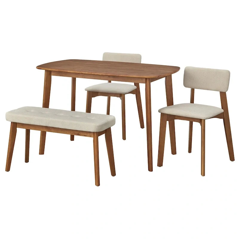 4-teiliges Nettie-Esszimmer-Set aus Massivholz von Simple Living