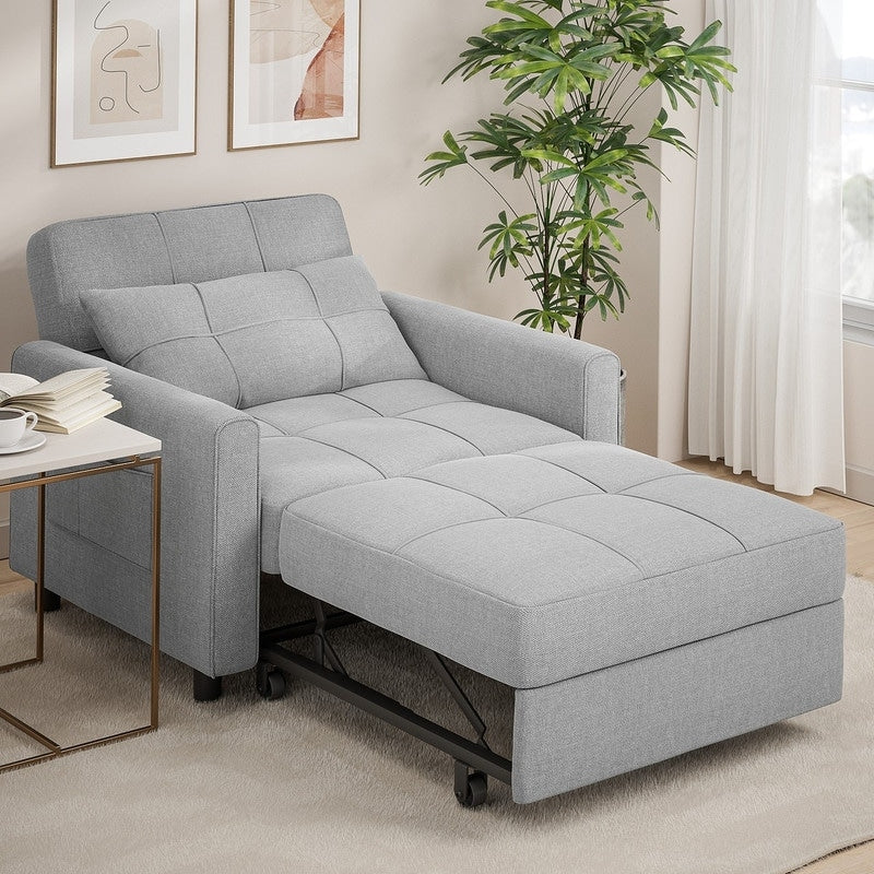 3-in-1-Schlafsofa mit verstellbarer Rückenlehne, ausziehbarer Sessel, umwandelbares Klappbett fürs Wohnzimmer