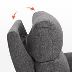 MCombo 60.2 Power Loveseat Recliner Sofa with Massage and Dual Heating, Adjustable Headrest, USB & Type C Port, Fabric