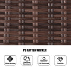 7-delige ronde eetset van rotan voor buiten op het terras, met kussens, van Moda Furnishings