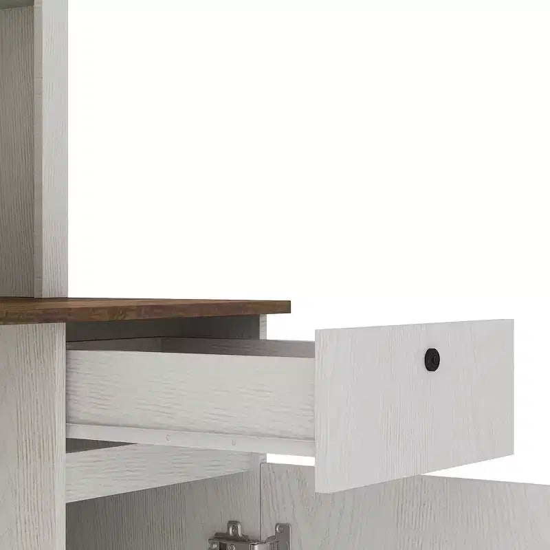Moderne computerbureau van 51,18 inch met opzetkast en boekenkast, kantoorbureau met veel opbergruimte, schrijf bureau voor studeerkamer en leesruimte