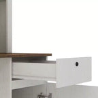 Moderne computerbureau van 51,18 inch met opzetkast en boekenkast, kantoorbureau met veel opbergruimte, schrijf bureau voor studeerkamer en leesruimte