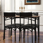 Set da pranzo rettangolare per 4 persone con sedie imbottite
