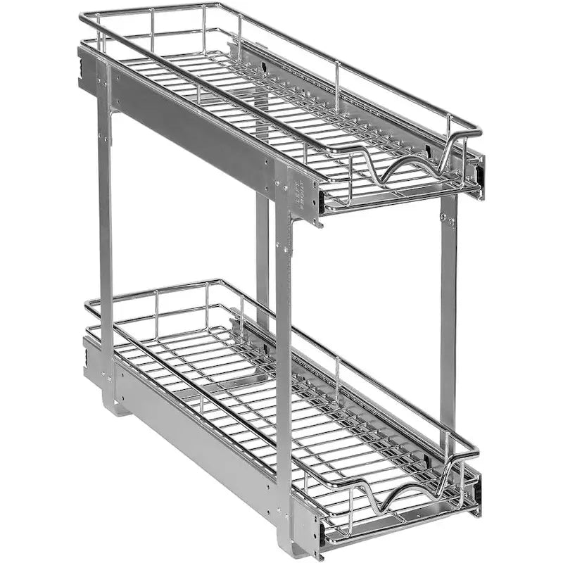 Organizzatore estraibile per mobili a 2 livelli in metallo resistente con garanzia limitata a vita - Finitura cromata antiruggine