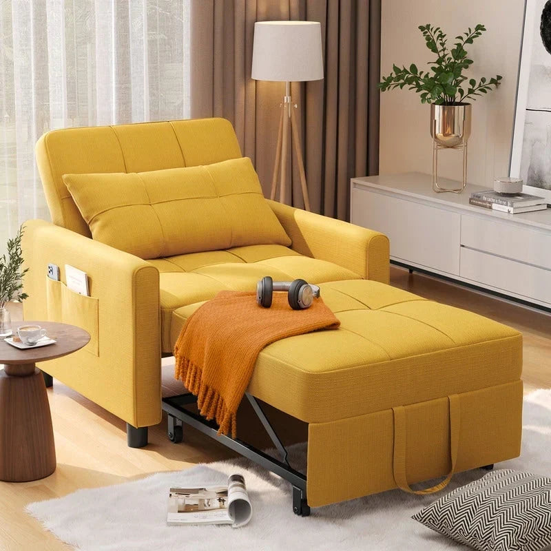 3-in-1-Schlafsofa mit verstellbarer Rückenlehne, ausziehbarer Sessel, umwandelbares Klappbett fürs Wohnzimmer