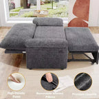 Dyonery 3-in-1-Schlafsofa, ausziehbares Schlafsofa mit verstellbarer Rückenlehne