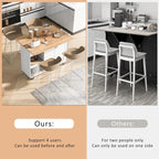 Isola da cucina con piano di lavoro pieghevole, carrello portaoggetti da cucina con ripiano estraibile, portasciugamani e cassetto, ruote girevoli