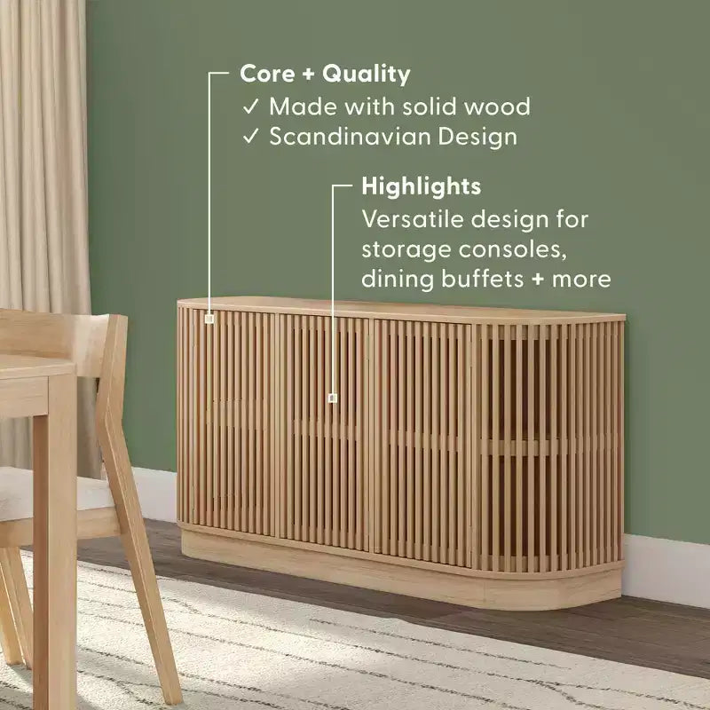 Plank+Beam Contour komoda od punog drva s 3 vrata, TV ormarić od 59 za dnevni boravak
