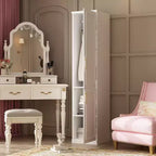 Famapy Luxe White Modular Wardrobe Armoire with Gold Hardware: Panelled Doors + Mixed-Door Design  Elegant Custom Closet for Bedrooms