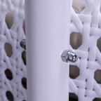 LeisureMod hängender Doppelsitz-Eierstuhl mit Gestell – Outdoor-/Indoor-Hängesessel aus Rattan-Geflecht für Terrasse, Schaukel und Hängeliege mit Polstern