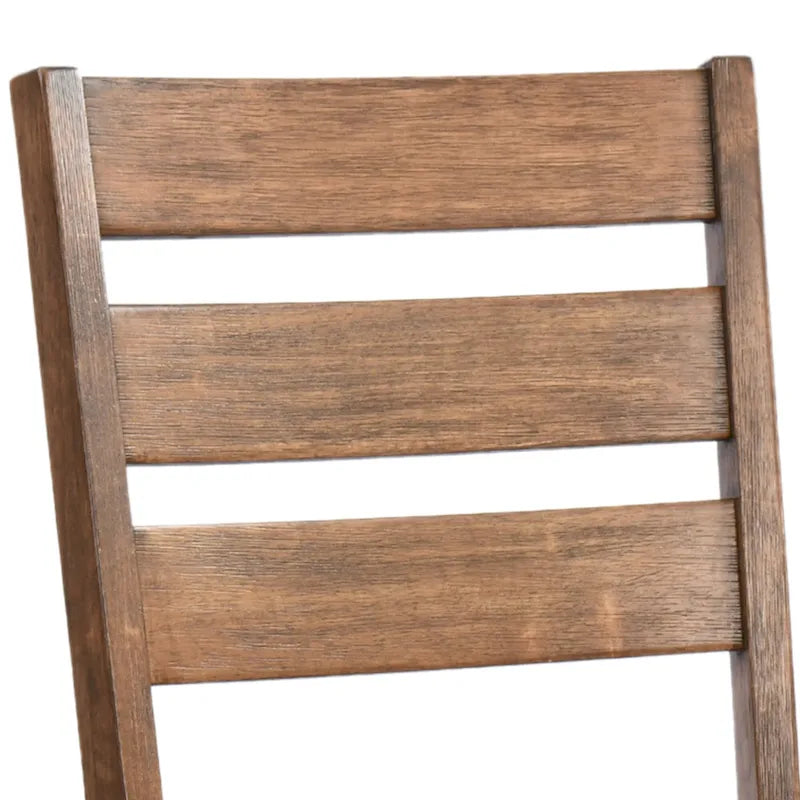 Houten eetkamerstoelen met lattenrug, set van 4