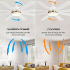 65 Inch 8-Blade Black LED Ceiling Fan with Light and Remote
