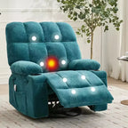 Prostrani naslonjač za odrasle, ručni okretni naslonjač za ljuljanje, bočni džepovi i držači za čaše za krupne i visoke osobe, dnevni boravak