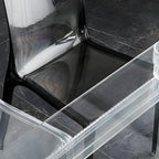 Amber Acrylic Armless Low Back Dining Chair