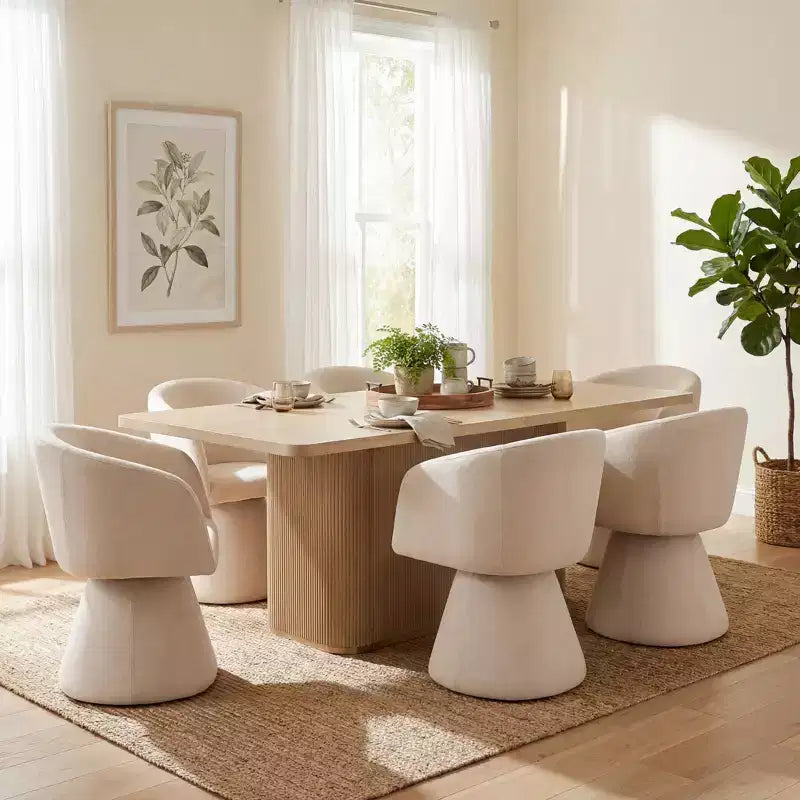 Sett tal-ikel modern Christopher Knight Home Yodsak ta’ 7 biċċiet tal-injam u tal-metall b’siġġijiet li jduru 180