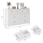 Modern 8-Drawer Dresser for Bedroom, Wide Wood Chest of Drawers with Deep Storage, Freestanding Organizer Cabinet Furniture for Living Room