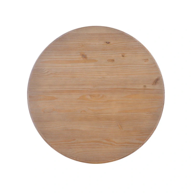 Ronde tafel met massief houten voet