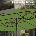 MAISON ARTS dubbele parasol voor terras, 15 ft, extra groot, tweepersoons, inclusief voet