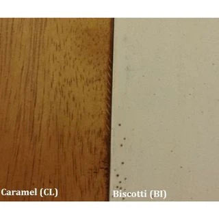 Set da pranzo contemporaneo da 5 pezzi color caramello/biscotto anticato con schienali a doppia X