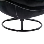 Okak fluwelen fauteuil met voetenbankje, moderne armloze woonkamerstoel in mid-centurystijl, zachte comfortabele stoel om tv te kijken en te gamen