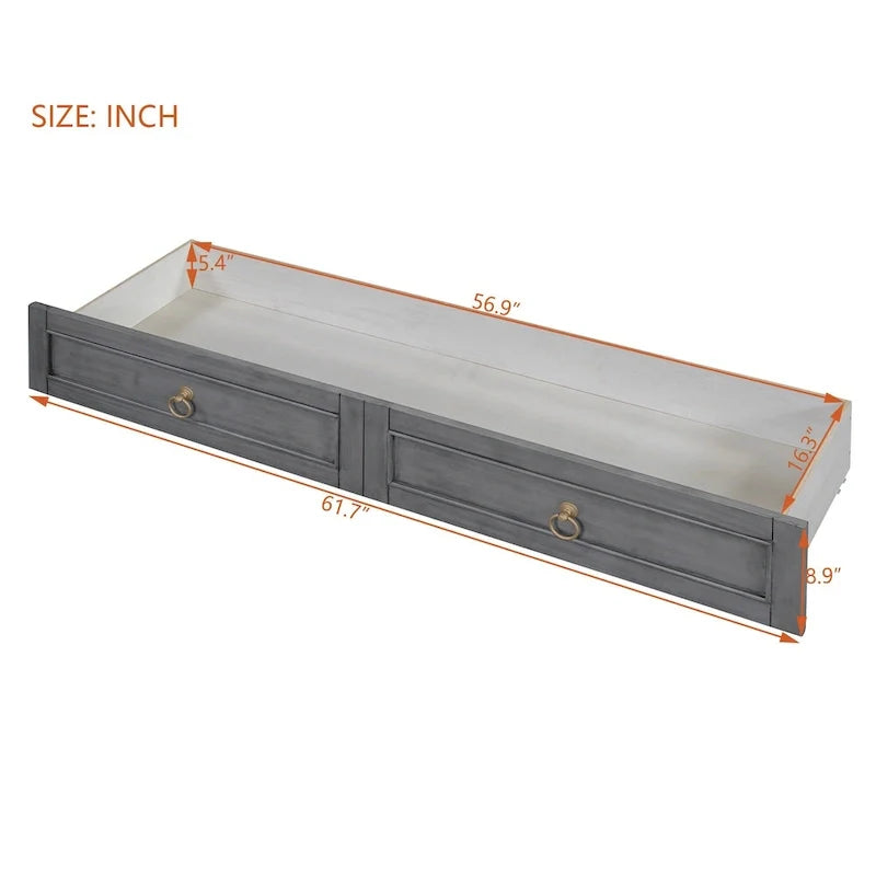 Queensize opklapbed met grote laden