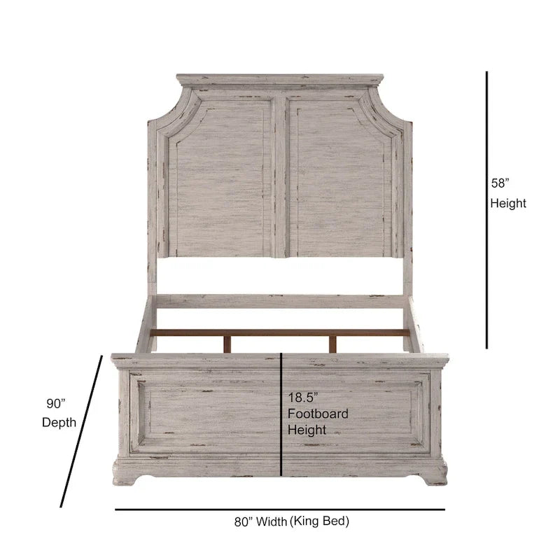 Palisade 5-teiliges Schlafzimmer-Set in Antikweiß