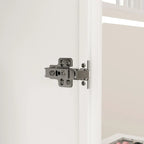 Armadio guardaroba largo 47.2 con luce LED, ante completamente in vetro e vani contenitori