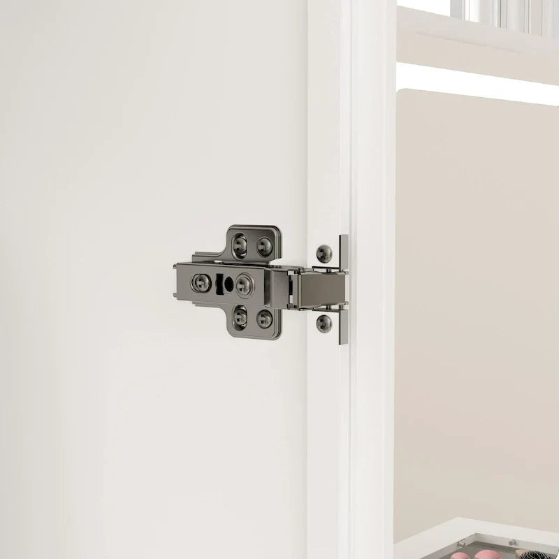 Armadio guardaroba largo 47.2 con luce LED, ante completamente in vetro e vani contenitori