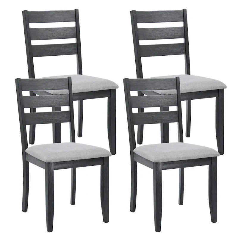 Houten eetkamerstoelen met lattenrug, set van 4