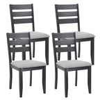 Houten eetkamerstoelen met lattenrug, set van 4