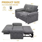 Dyonery 3-in-1-Schlafsofa, ausziehbares Schlafsofa mit verstellbarer Rückenlehne