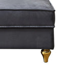 Chaise longue elegante francese rivestita in velluto con contenitore e cuscino