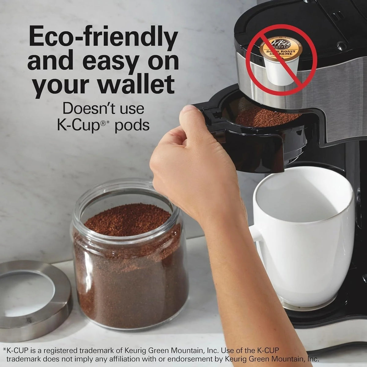 Kafè maker 2-Way ta’ 12-il tazza u single serve, buqar tal-ħġieġ, waqfien u tferriment awtomatiċi, iswed
