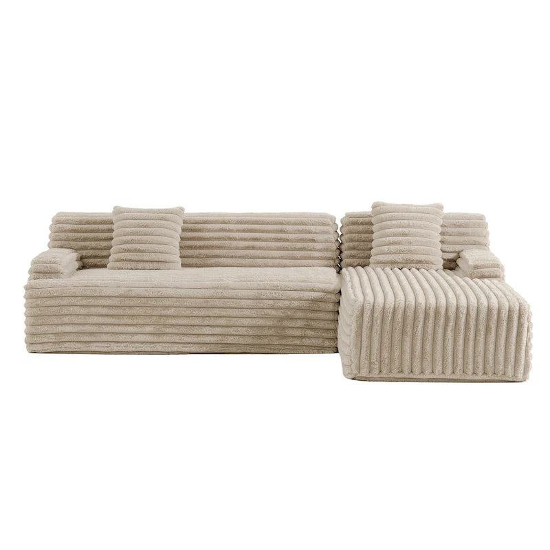Modularna kutna sofa Cloud, moderna tapecirana sofa s 2 ukrasna jastuka, slobodno kombinirajuća modularna sofa u obliku slova L