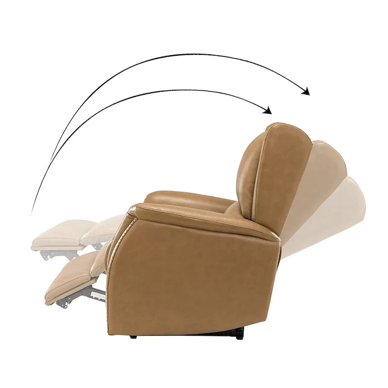 Eduardo elektrischer Relaxsessel aus echtem Leder mit USB-Anschluss, 2er-Set