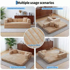 80.7 5-in-1 Convertible Sleeper Sofa Bed 鈥?Corduroy, 1200 lbs, No Assembly