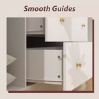 Hitow Kleiderschrank mit 2 großen Schubladen, mittlerem Hängeregal und Spiegel im minimalistischen Stil