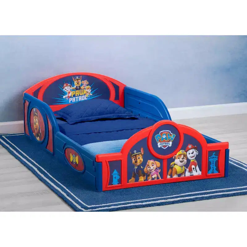 Пластмасово детско легло Delta Children Sleep and Play с прикрепени предпазни прегради - PAW Patrol