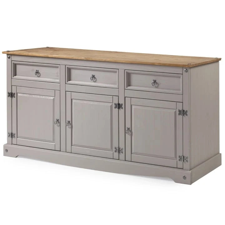 Credenza laterale rustica in legno a 6 ante - Collezione Corona