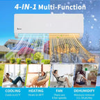 Karl Home 3-zone 28000 BTU 20 SEER2 mini-splitairconditioner met warmtepomp (9K+9K+18K)