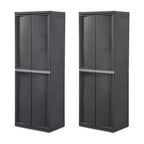 Set da 2 contenitori organizzatori Sterilite regolabili per garage, con 4 ripiani, grigio
