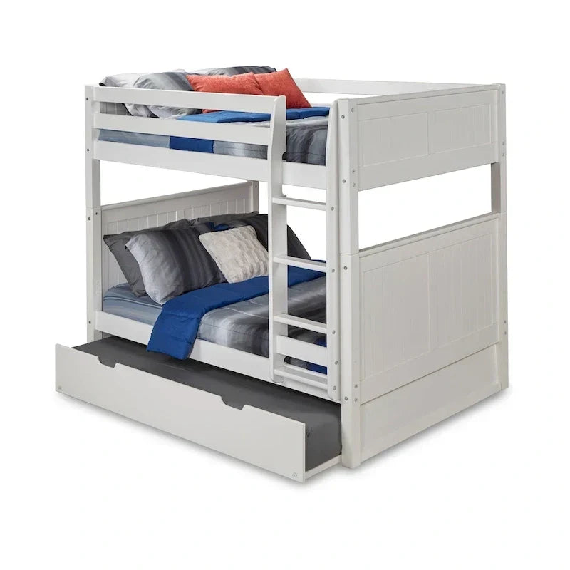 Camaflexi stapelbed in Full-over-Full-formaat met Twin-uitschuifbed - hoofdbord met panelen