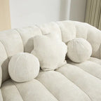 White 63.78  Chenille Upholstered Lounge Chair with High Density Foam