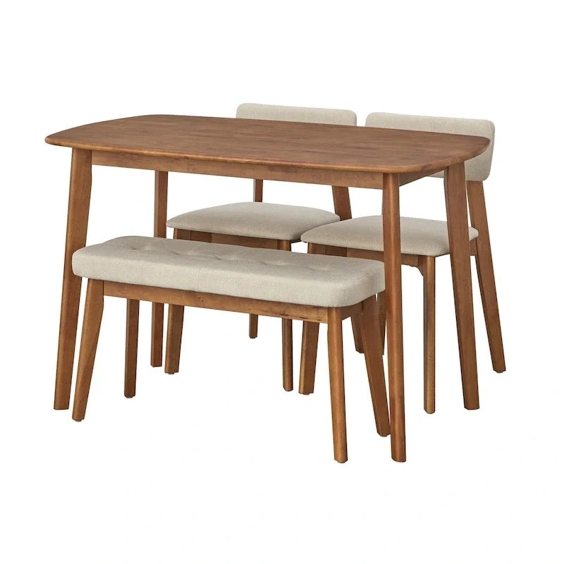 4-teiliges Nettie-Esszimmer-Set aus Massivholz von Simple Living