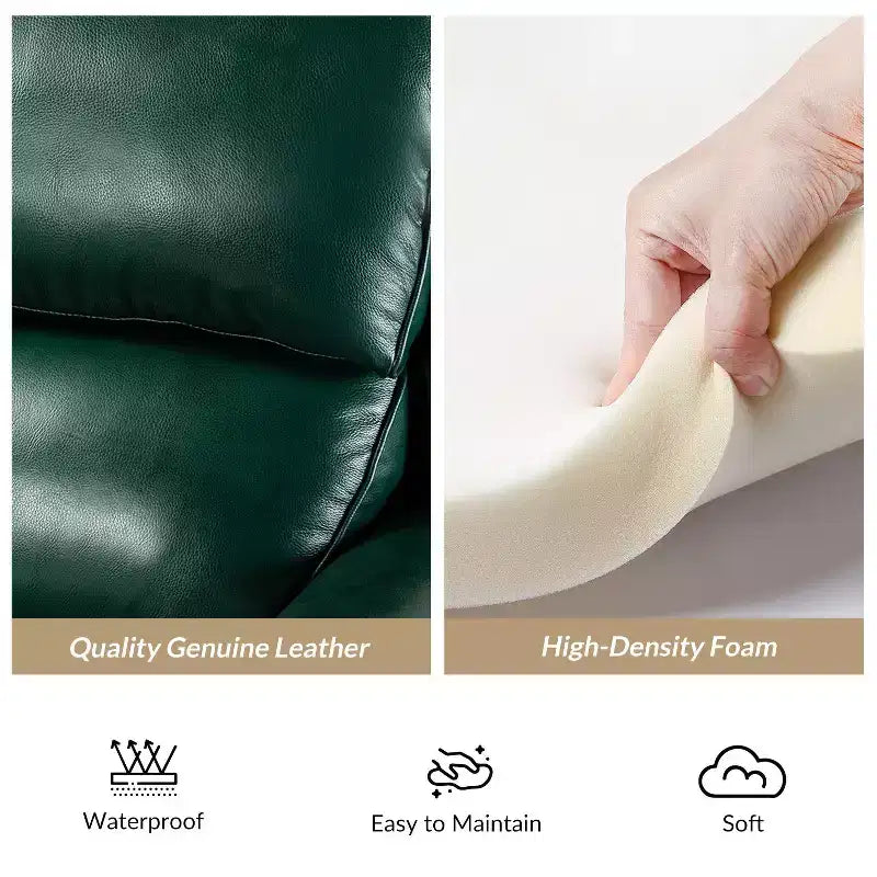 Set van 2 moderne Elisabete-fauteuils met hoge rugleuning van echt leer en vintage spijkerkopafwerking voor woonkamer en slaapkamer| ART OF LIVING DESIGNS
