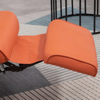 HomCom verstelbare handmatige relaxstoel van imitatieleer met draaivoet en comfortabele, ontspannende voetensteun