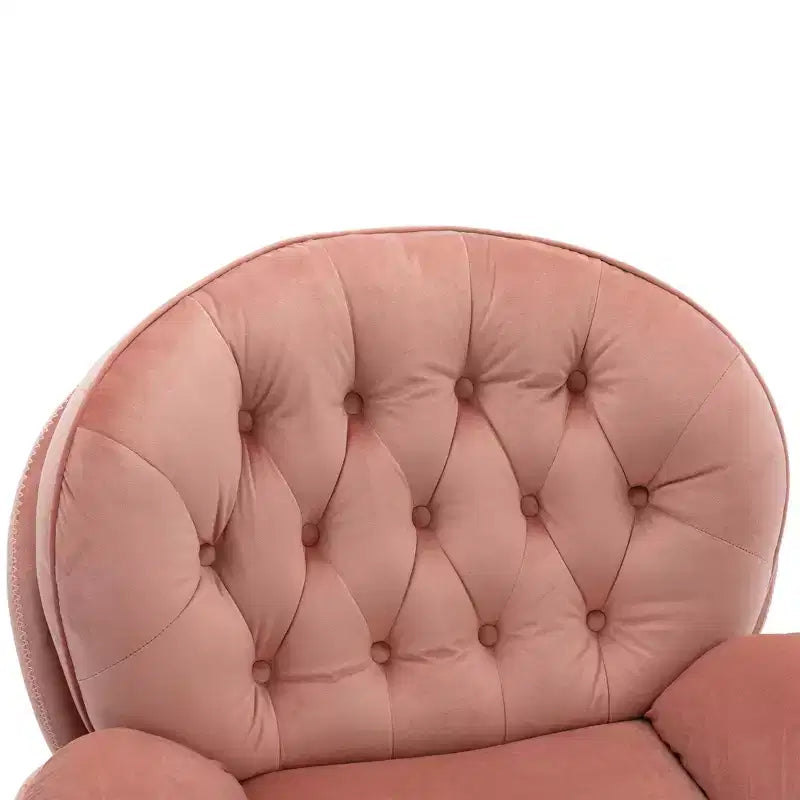 Okak fluwelen fauteuil met voetenbankje, moderne armloze woonkamerstoel in mid-centurystijl, zachte comfortabele stoel om tv te kijken en te gamen