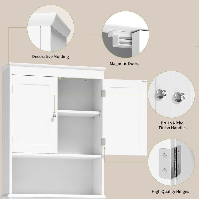 Opbergkast voor de badkamer, toilet- en badkamerkast, badkamerplank boven het toilet, ruimtebesparend toilet