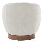 Spruce&Spring Upholstered Swivel Accent Barrel Chair with Wood Base