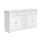 59,1' Sideboard-Buffet in Weiß, Mid-Century-Modern, zeitgemäß lackiert